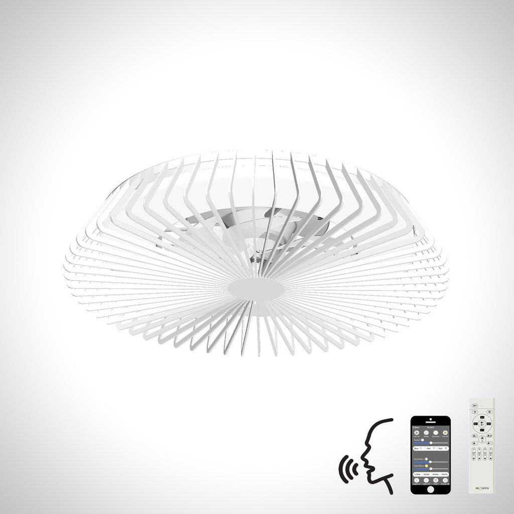Mantra Himalaya Ceiling Fan & Dimmable LED Light White. 5 Years Warranty. Remote Control, App, Alexa/Google Voice Control