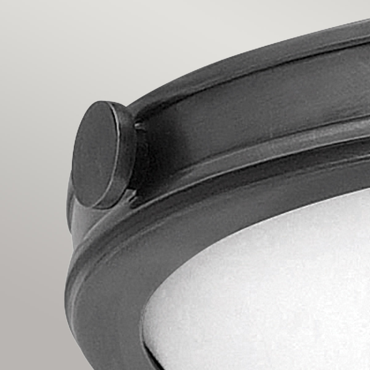 Hinkle Collier 3 Light Medium Flush Ceiling Fitting Black Oxide with Seeded Glass