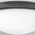Hinkle Collier 3 Light Medium Flush Ceiling Fitting Black Oxide with Seeded Glass