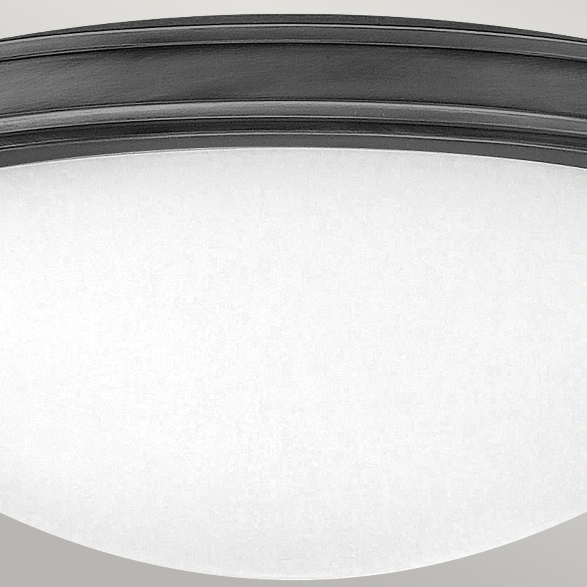 Hinkle Collier 3 Light Medium Flush Ceiling Fitting Black Oxide with Seeded Glass