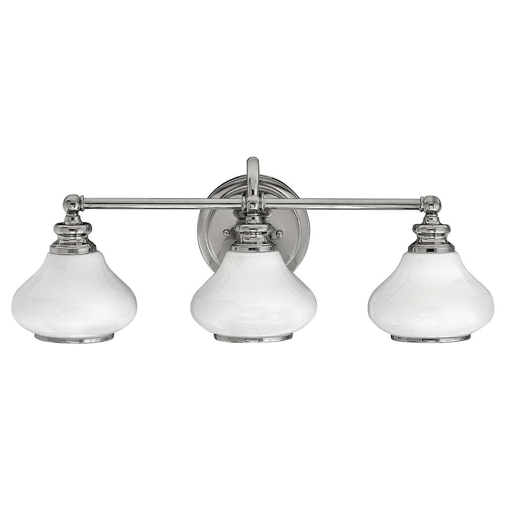 Hinkley Ainsley 3 Light Bathroom Wall Light in Polished Chrome