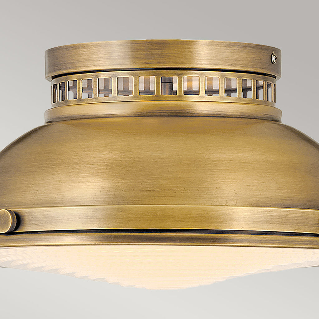 Hinkley Amelia 2 Light Flush Ceiling Light in Heritage Brass