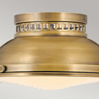 Hinkley Amelia 2 Light Flush Ceiling Light in Heritage Brass