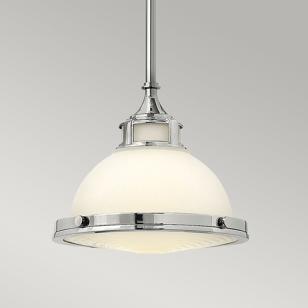 Hinkley Amelia Mini Pendant Light in Chrome with Opal Glass