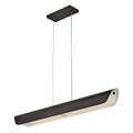 Hinkley Arco Linear LED Pendant Black Oxide with Ribbed Glass Shade