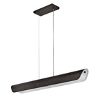 Hinkley Arco Linear LED Pendant Black Oxide with Ribbed Glass Shade