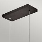 Hinkley Arco Linear LED Pendant Black Oxide with Ribbed Glass Shade