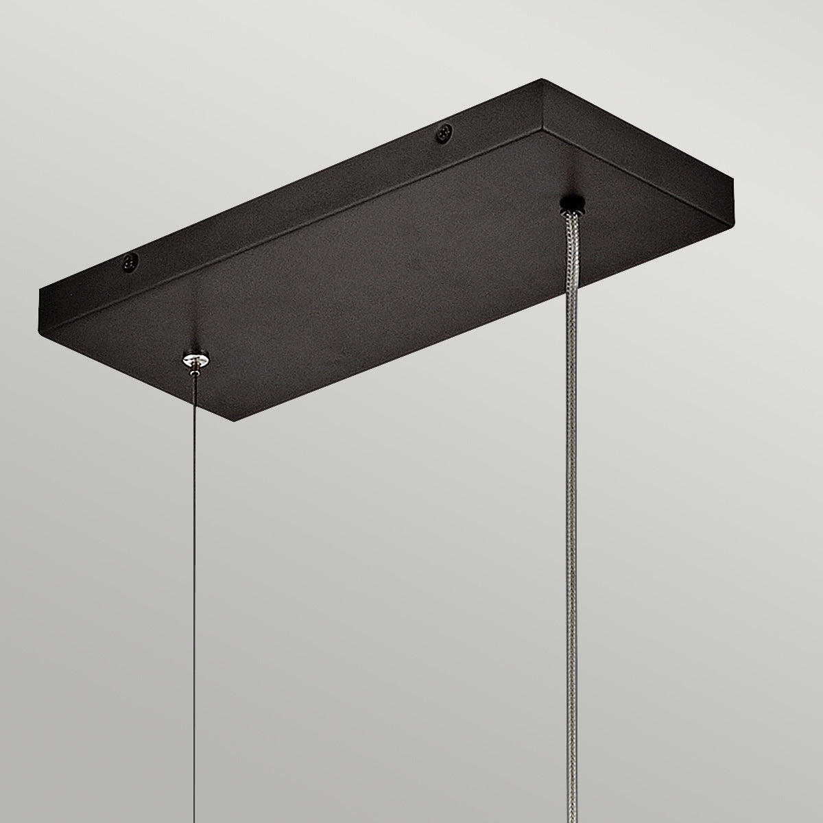 Hinkley Arco Linear LED Pendant Black Oxide with Ribbed Glass Shade