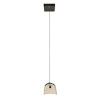 Hinkley Arco Linear LED Pendant Black Oxide with Ribbed Glass Shade