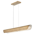 Hinkley Arco Linear LED Pendant in Heritage Brass with Ribbed Glass Shade