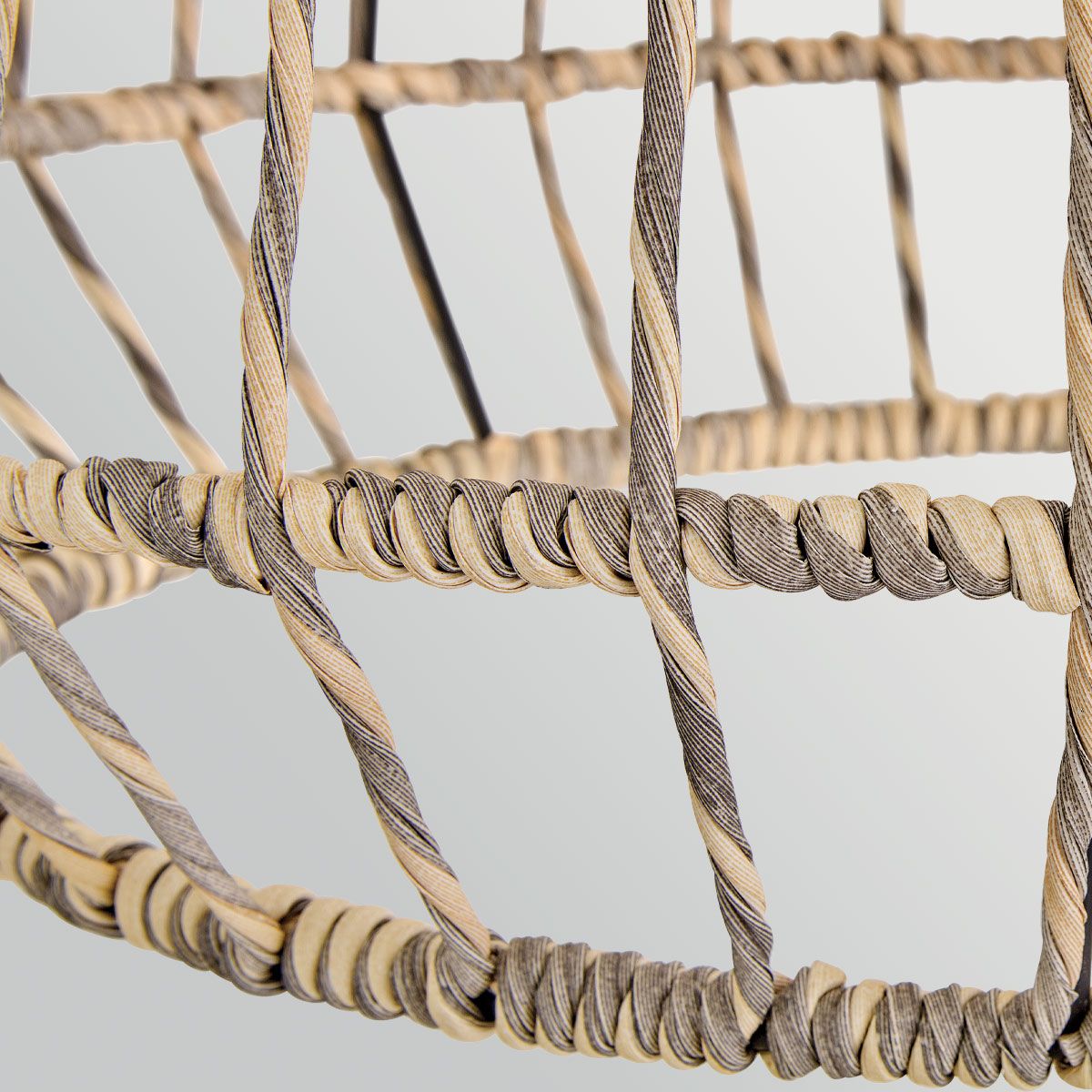 Hinkley Arlen Large Outdoor Pendant in Black & Rattan