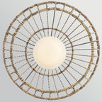Hinkley Arlen Large Outdoor Pendant in Black & Rattan