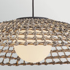 Hinkley Arlen X-Large Outdoor Pendant in Black & Rattan