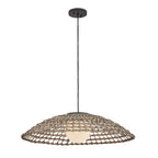 Hinkley Arlen X-Large Outdoor Pendant in Black & Rattan