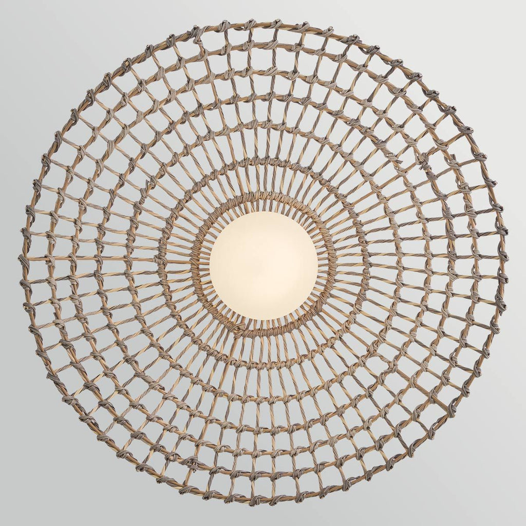 Hinkley Arlen X-Large Outdoor Pendant in Black & Rattan