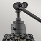 Hinkley Arti Wall Light Black with Black Rattan Shade