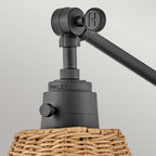 Hinkley Arti Wall Light Black with Natural Rattan Shade