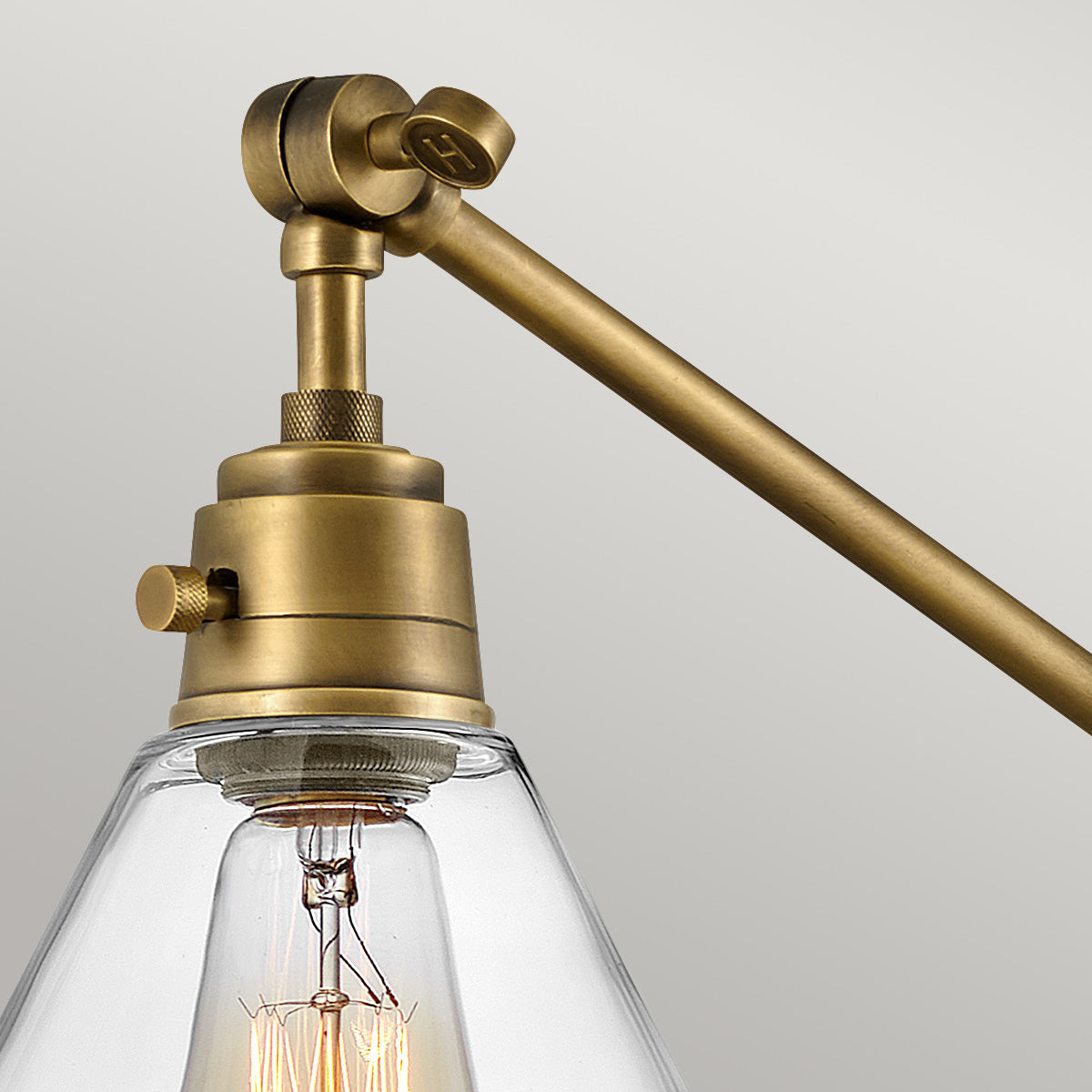 Hinkley Arti Wall Light Heritage Brass with Clear Glass Shade