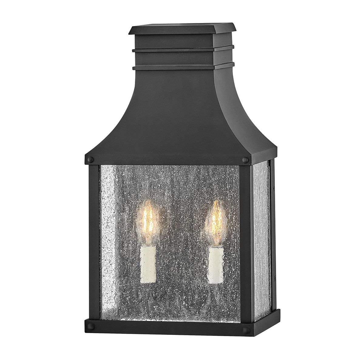 Hinkley Beacon Hill Outdoor 2 Light Half Lantern in Museum Black