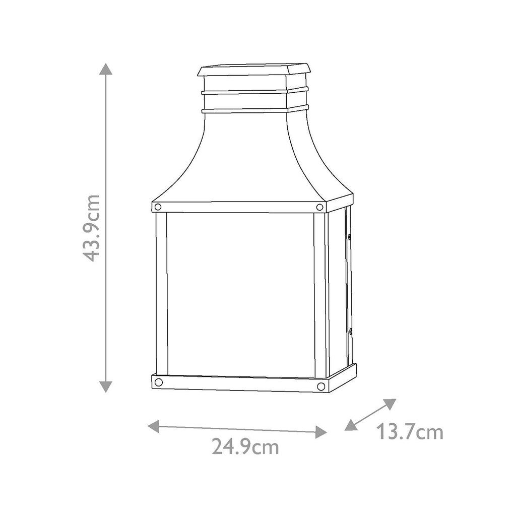 Hinkley Beacon Hill Outdoor 2 Light Half Lantern in Museum Black