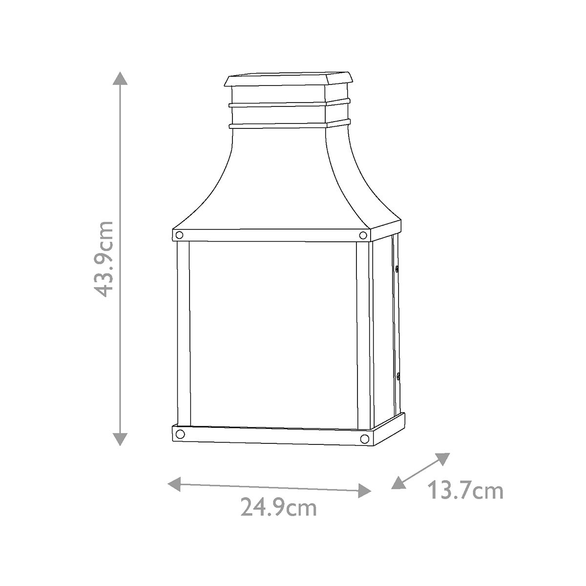 Hinkley Beacon Hill Outdoor 2 Light Half Lantern in Museum Black