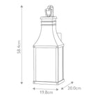 Hinkley Beacon Hill Outdoor Medium Wall Lantern 2 Light in Museum Black
