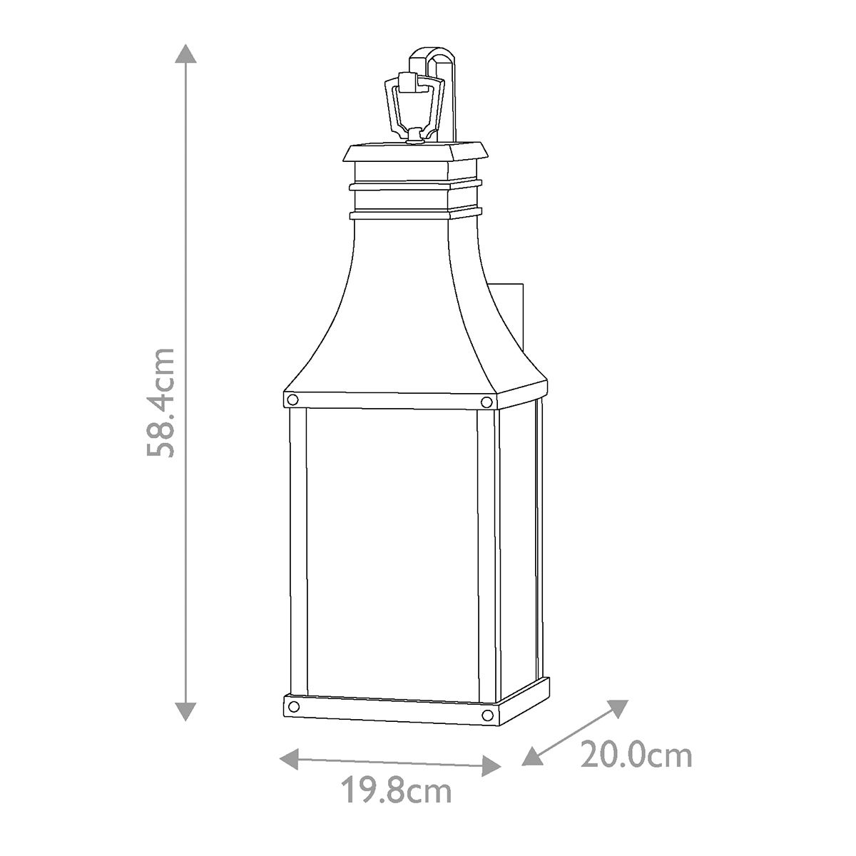 Hinkley Beacon Hill Outdoor Medium Wall Lantern 2 Light in Museum Black