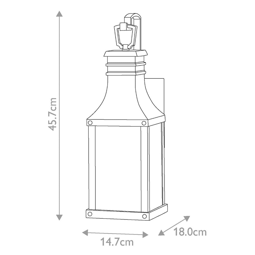 Hinkley Beacon Hill Outdoor Small Wall Lantern in Museum Black