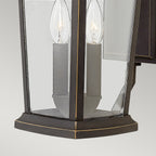 Hinkley Bromley 2 Light Outdoor Wall Lantern in Oil Rubbed Bronze with Clear Shade