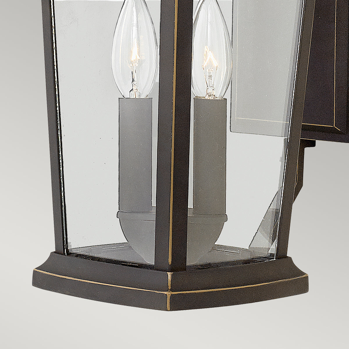Hinkley Bromley 2 Light Outdoor Wall Lantern in Oil Rubbed Bronze with Clear Shade