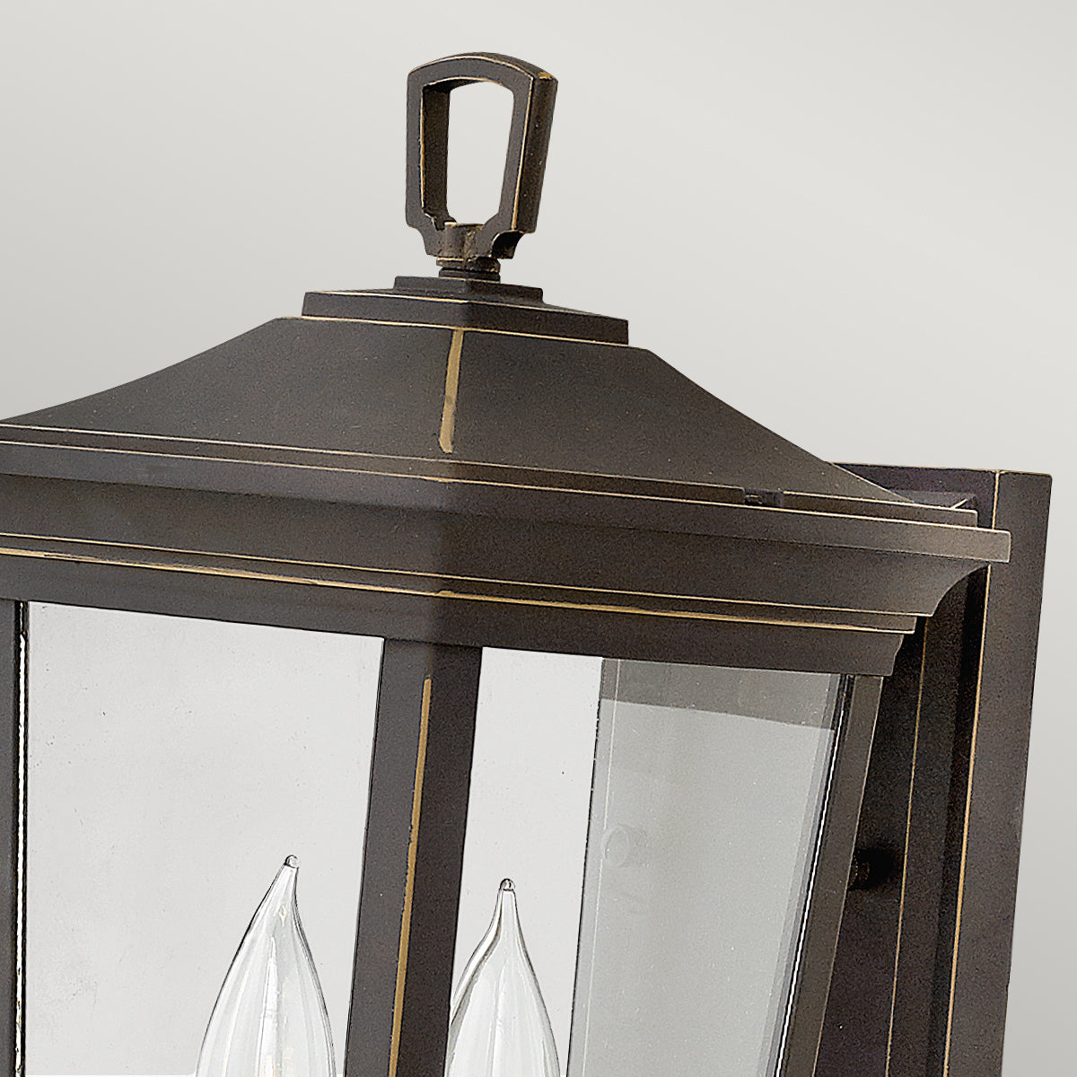 Hinkley Bromley 2 Light Outdoor Wall Lantern in Oil Rubbed Bronze with Clear Shade