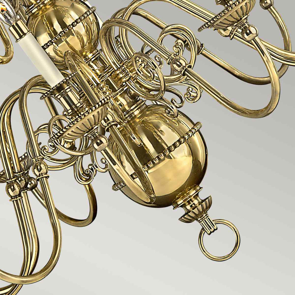 Hinkley Cambridge 15 Light Chandelier in Burnished Brass