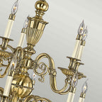 Hinkley Cambridge 15 Light Chandelier in Burnished Brass