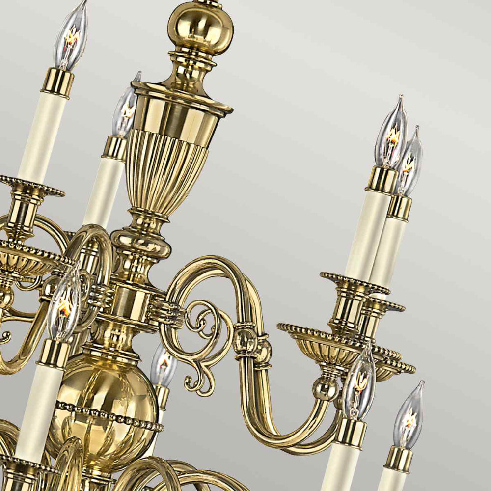 Hinkley Cambridge 15 Light Chandelier in Burnished Brass