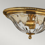 Hinkley Cambridge 2 Light Flush Ceiling Light in Burnished Brass