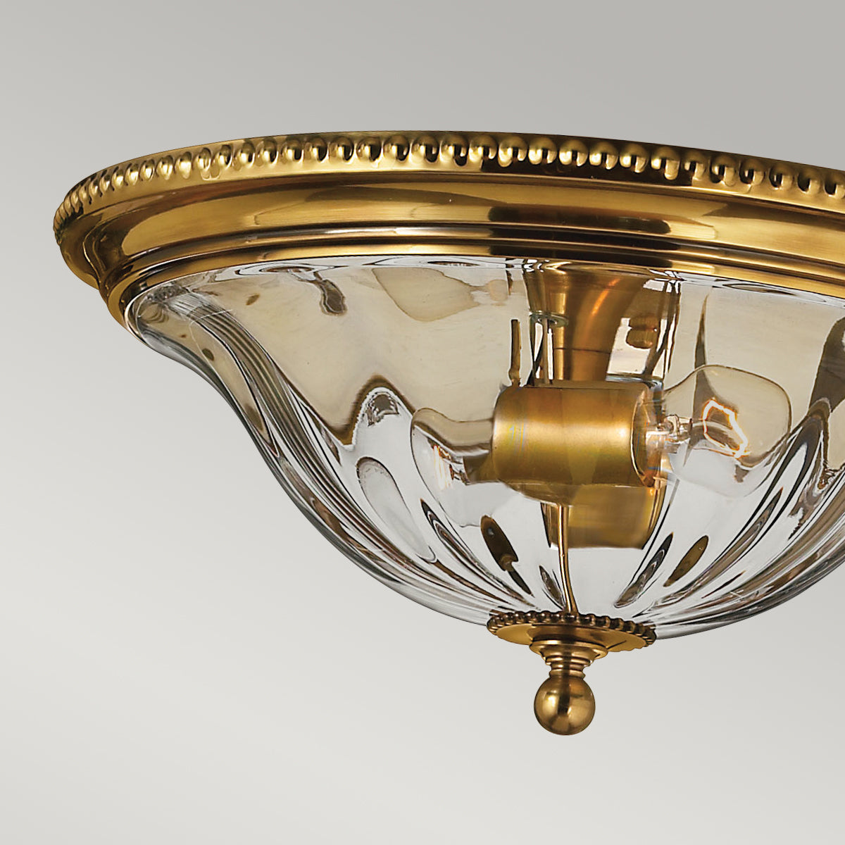 Hinkley Cambridge 2 Light Flush Ceiling Light in Burnished Brass