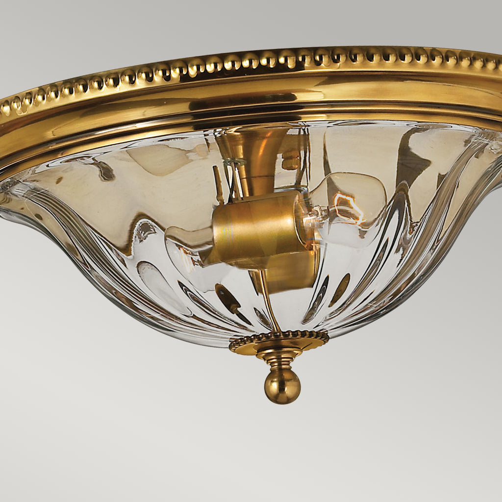 Hinkley Cambridge 2 Light Flush Ceiling Light in Burnished Brass