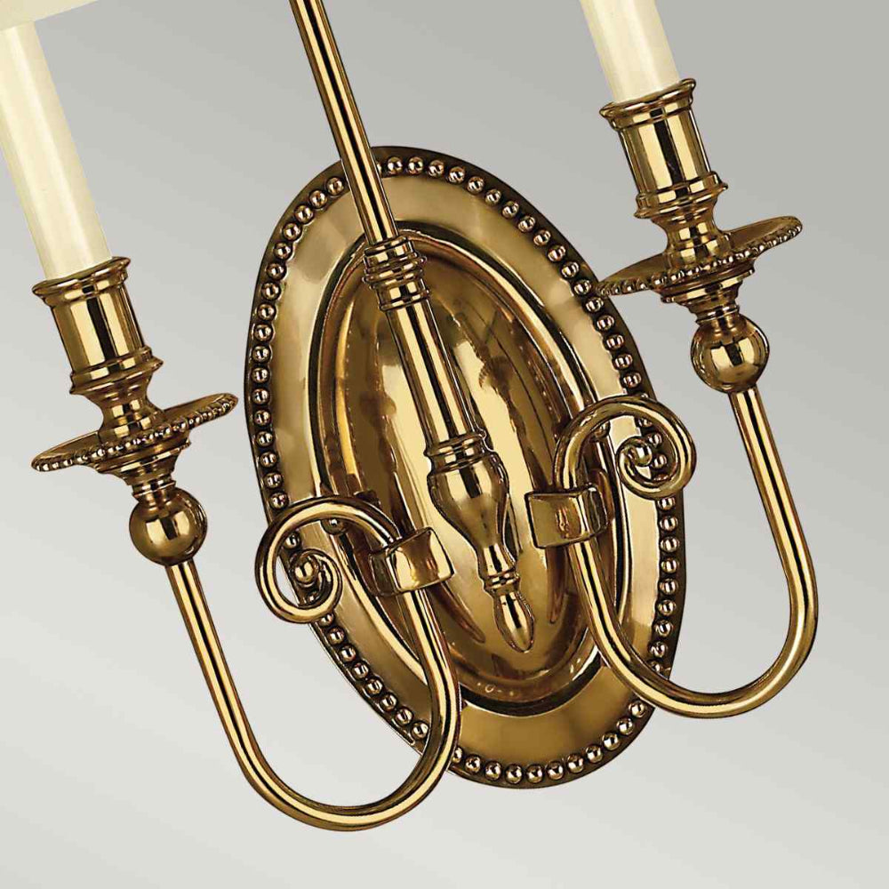 Hinkley Cambridge 2 Light Wall Light in Burnished Brass