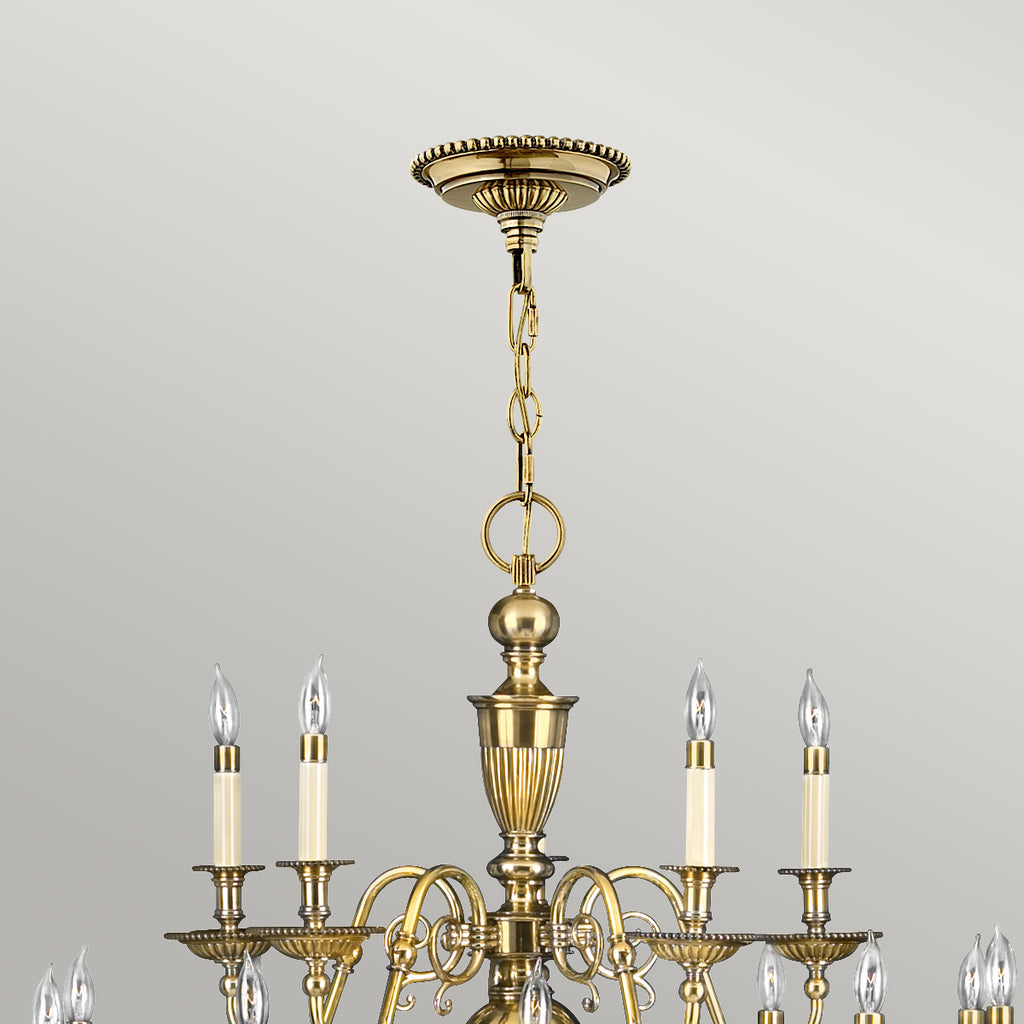 Hinkley Cambridge 25 Light Chandelier in Burnished Brass