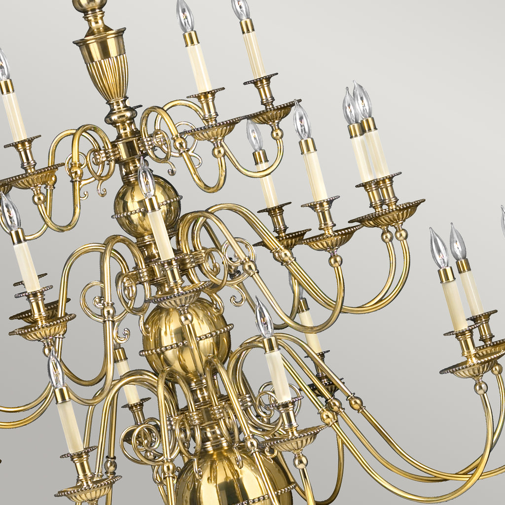 Hinkley Cambridge 25 Light Chandelier in Burnished Brass