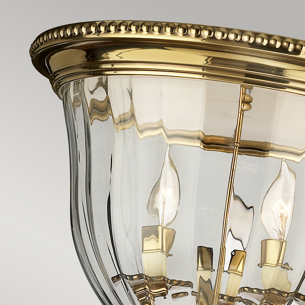 Hinkley Cambridge 3 Light Flush Ceiling Light in Burnished Brass