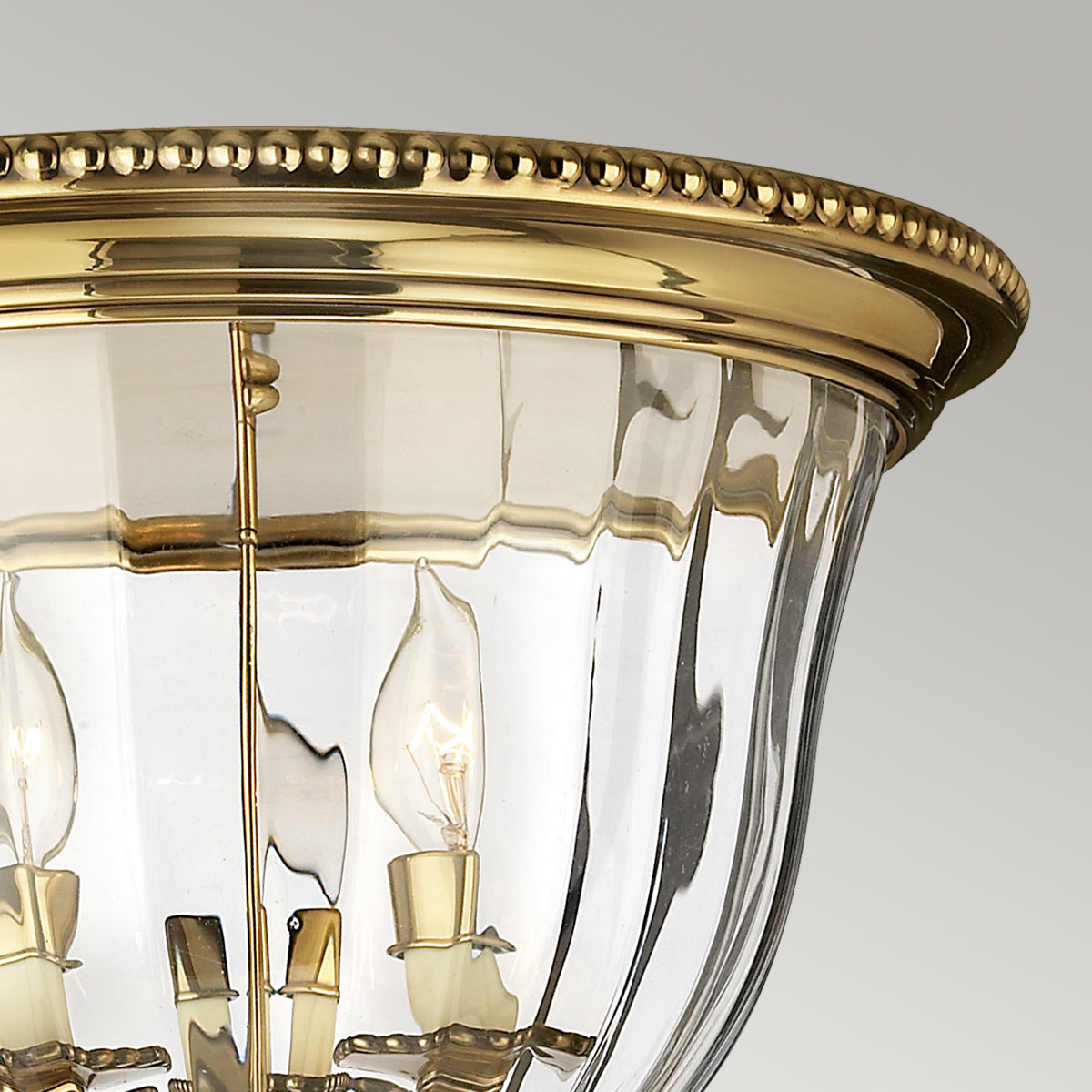 Hinkley Cambridge 3 Light Flush Ceiling Light in Burnished Brass