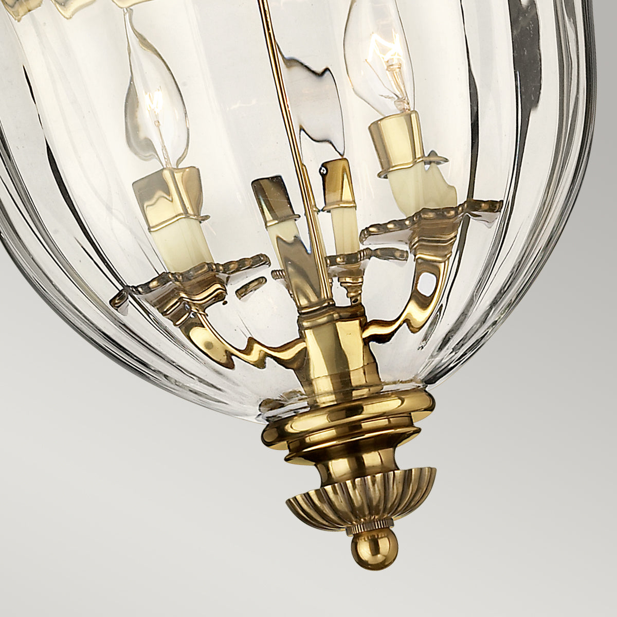 Hinkley Cambridge 3 Light Flush Ceiling Light in Burnished Brass