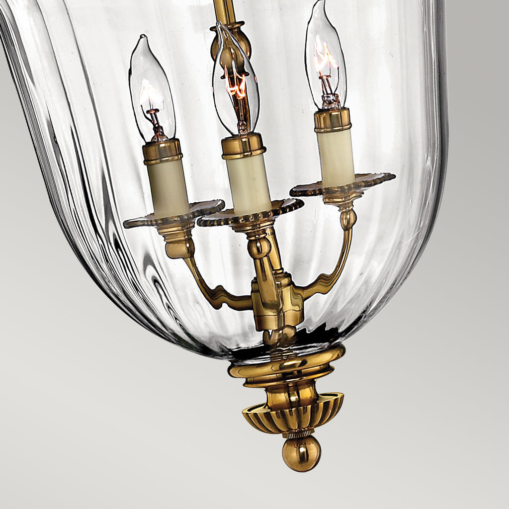 Hinkley Cambridge Small Pendant Light in Burnished Brass