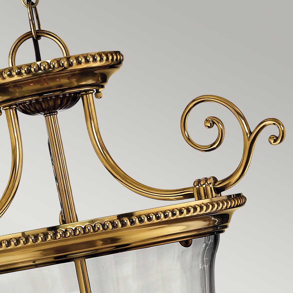 Hinkley Cambridge Small Pendant Light in Burnished Brass