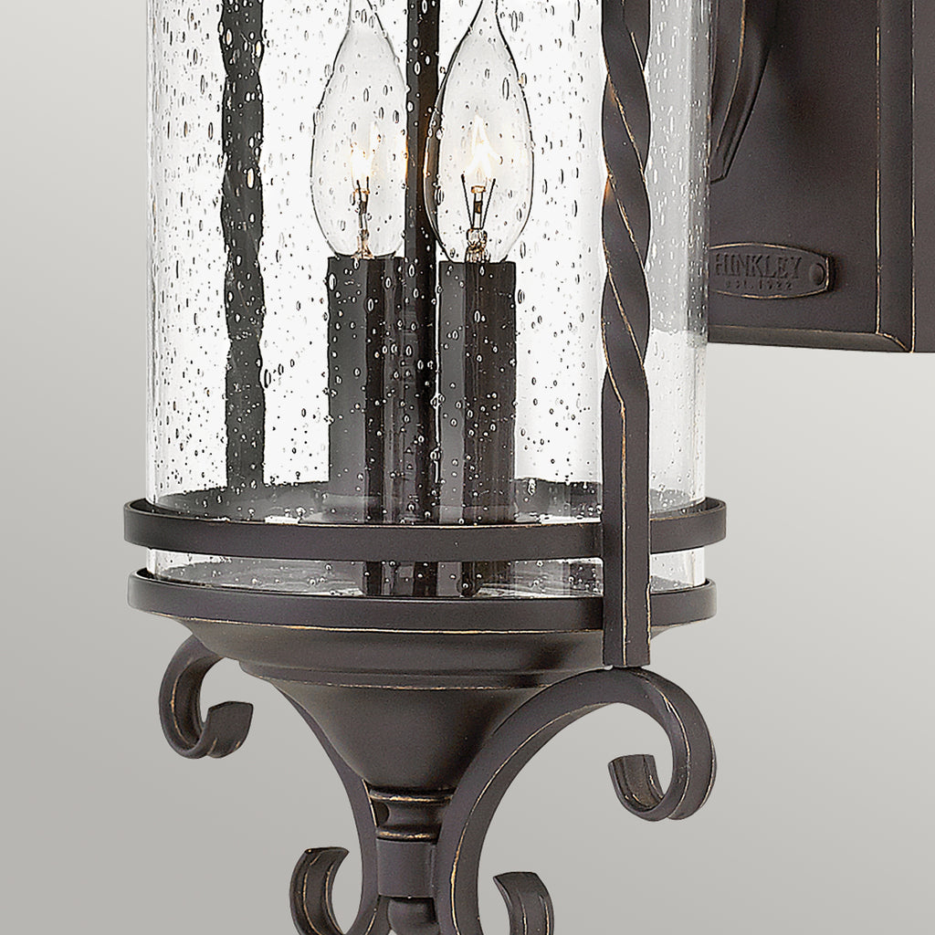 Hinkley Casa 2 Light Wall Lantern in Olde Black
