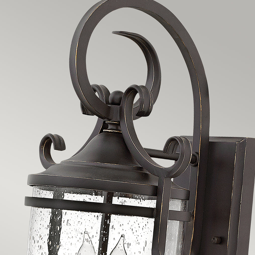 Hinkley Casa 2 Light Wall Lantern in Olde Black