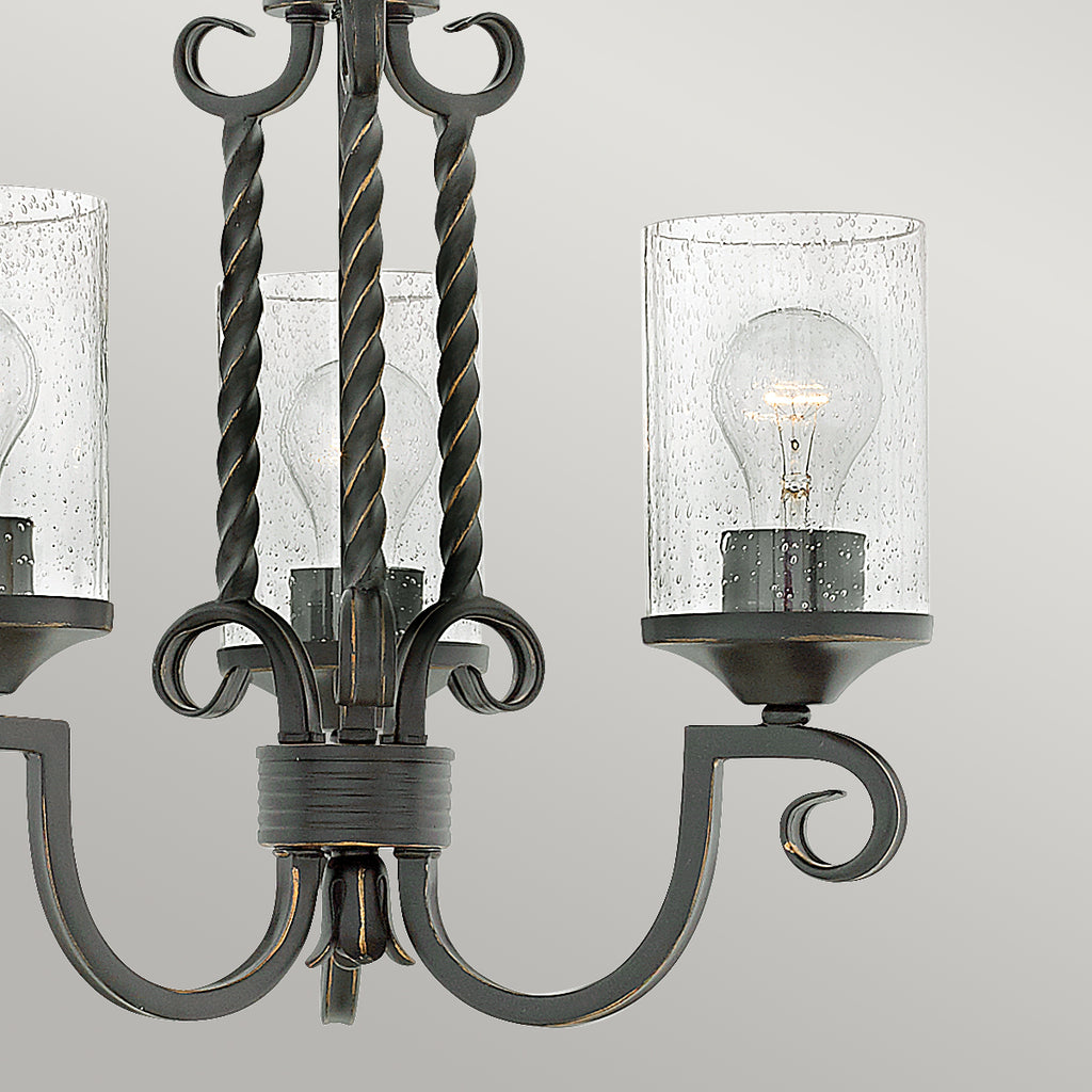 Hinkley Casa 3 Light Chandelier in Olde Black