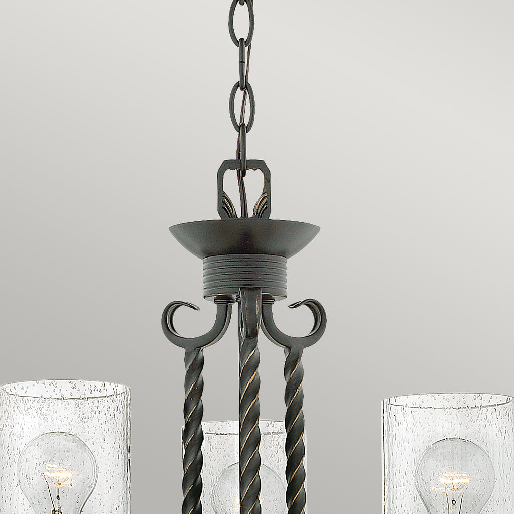 Hinkley Casa 3 Light Chandelier in Olde Black