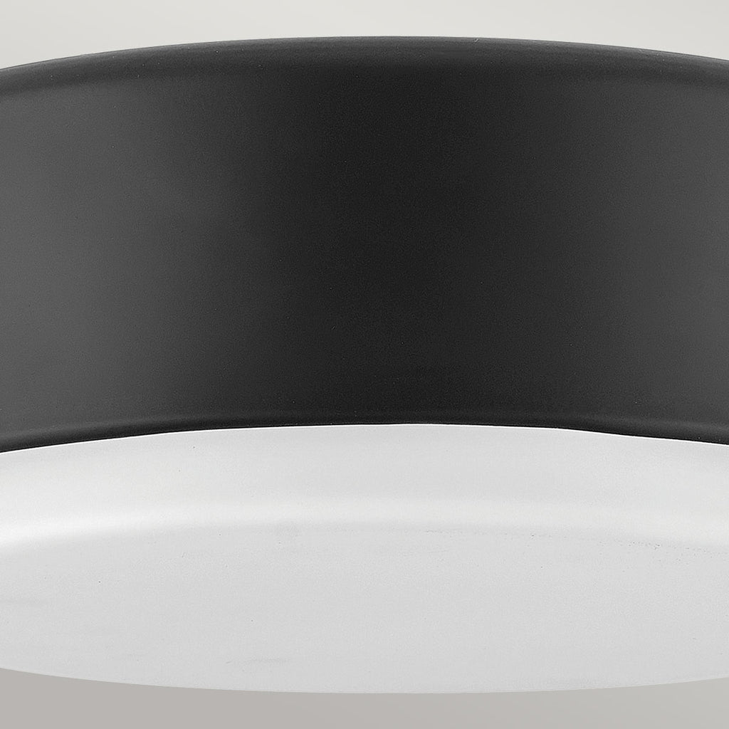 Hinkley Cedric Flush Small Mount Black with Opal Glass